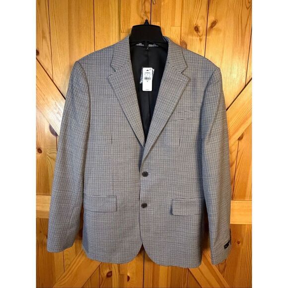 Express Men's $298 Slim Houndstooth Flannel Suit Jacket size 40L nwt (6308)